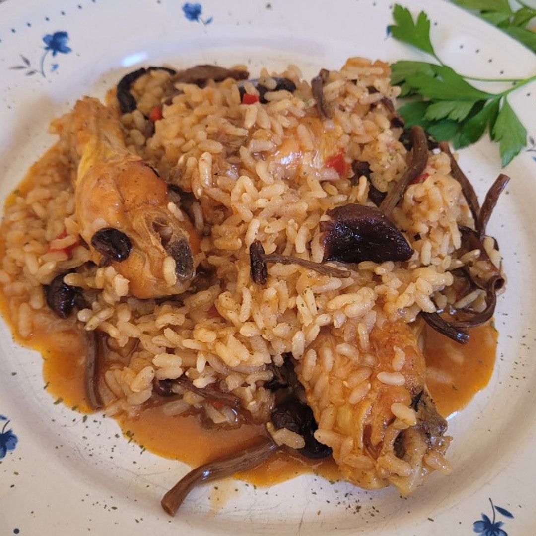 Receta: Arroz con pollo y setas