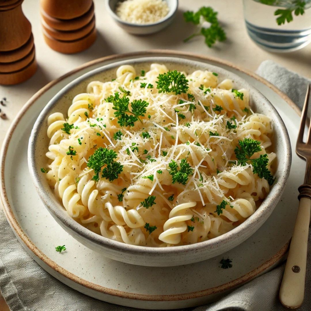 Receta: ✨ Receta Fácil: Pasta con Salsa Cremosa de Ajo y Parmesano 🍝