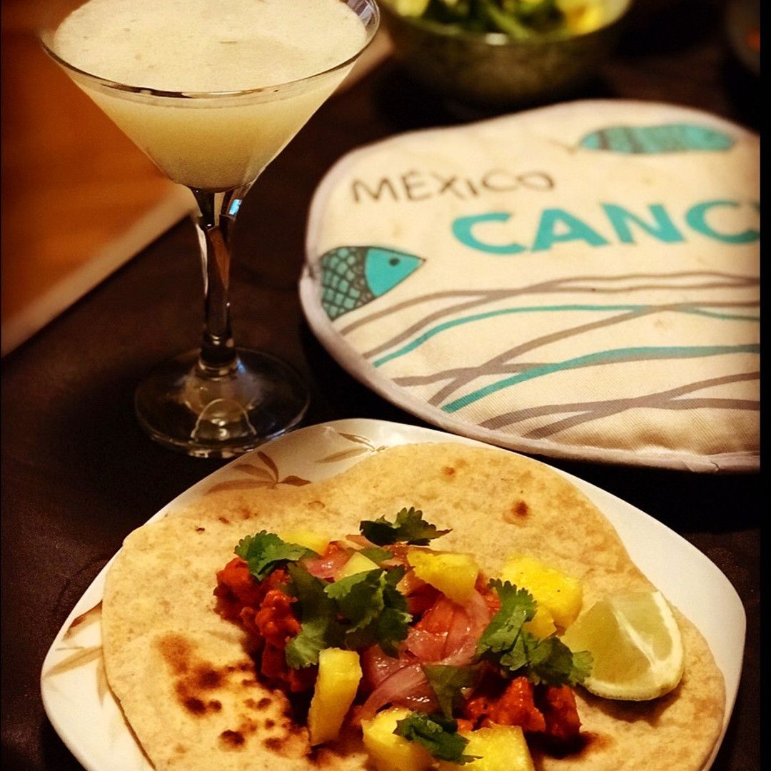 Receta: Tacos pastor con tortillas caseras integrales y cocktail Margarita 🤩🤩